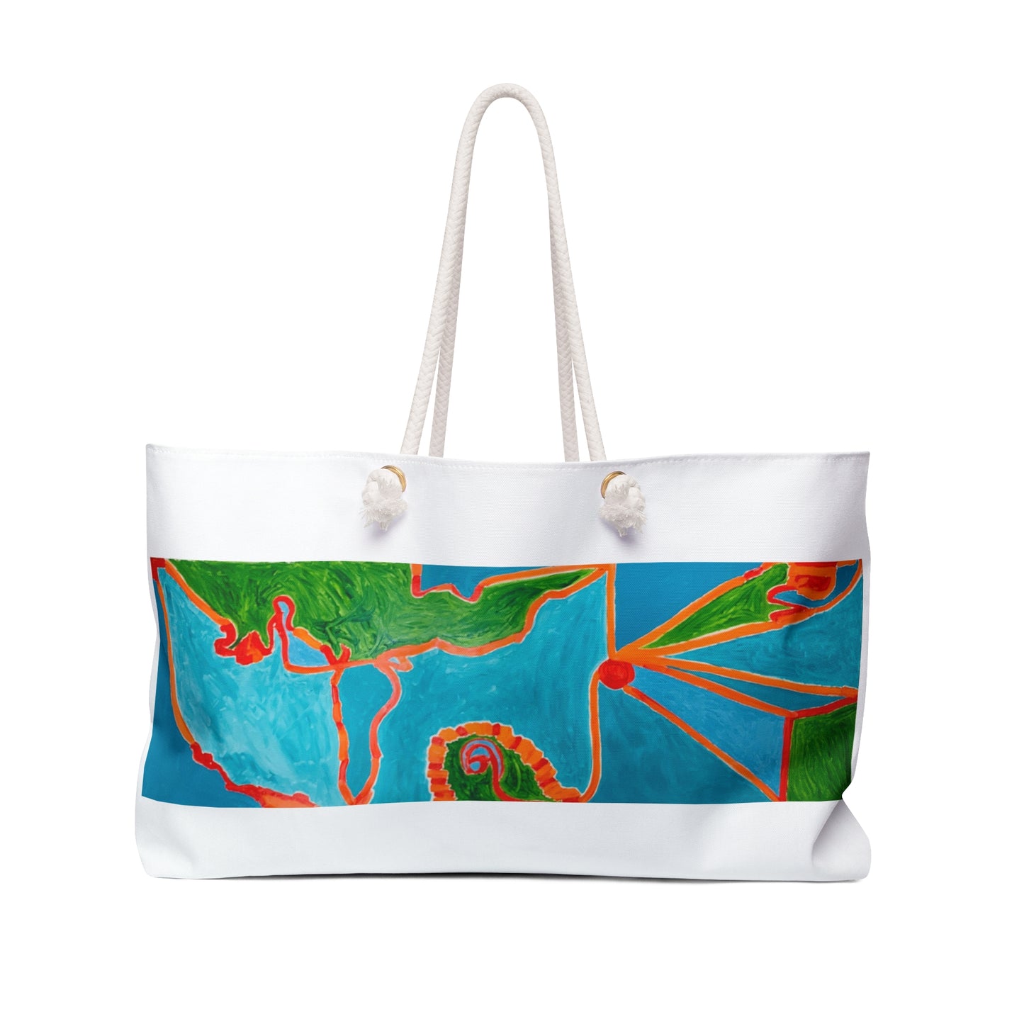 ViralDestinations™ Abstract Alien Landscapes Colorful Oil Painting Artwork Ocean Vibe Weekender Bag - Perfect for Travel & Beach Days