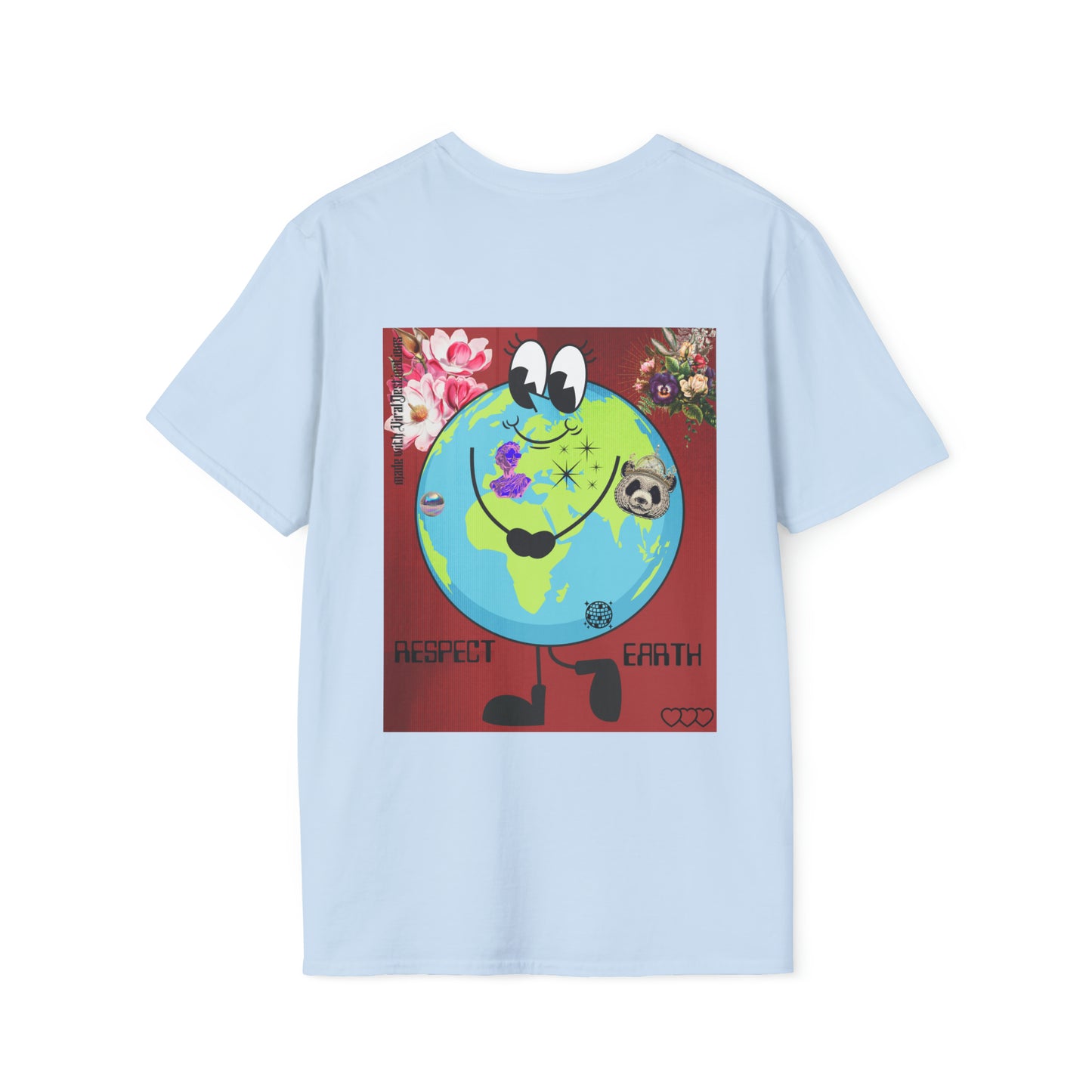 Respect Earth Y2K Style Trending logo back print Unisex Soft T-Shirt by ViralDestinations