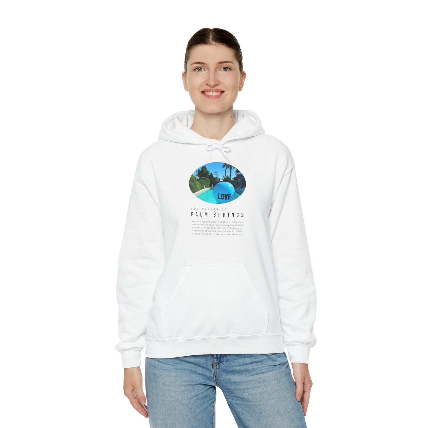 Staycation in Palm Springs Premium Unisex Lifestyle Hoodie by ViralDestinations
