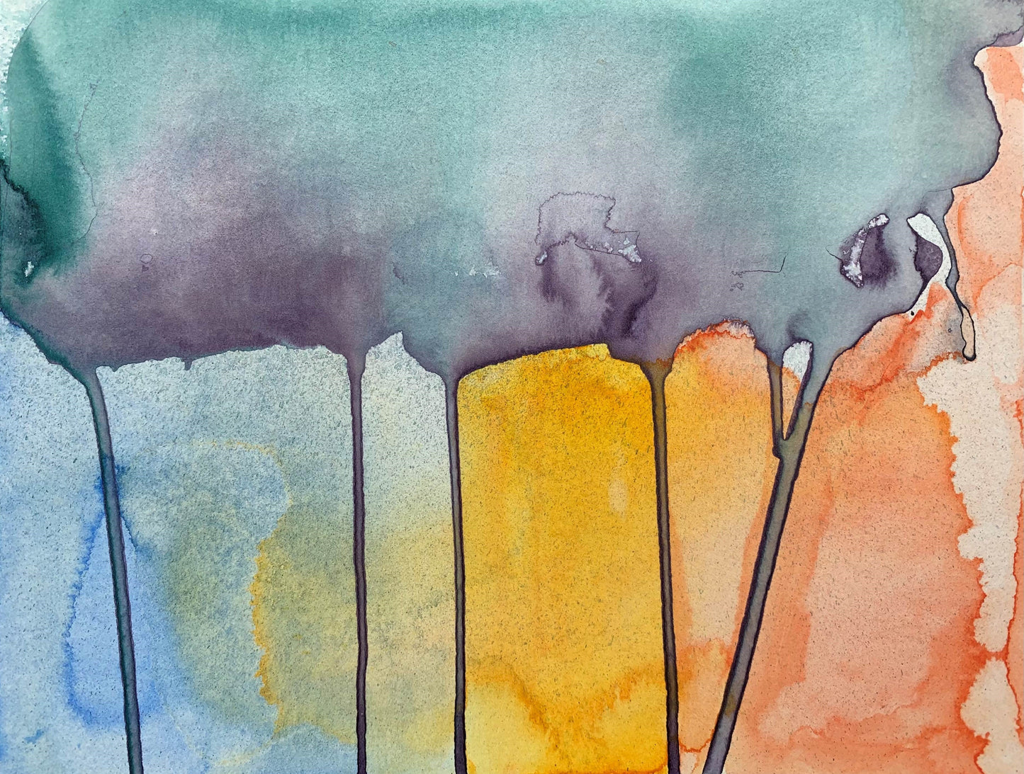 10"*8" Fine Art Print mounted on board in clear bag - vibrant watercolor abstract landscapes
