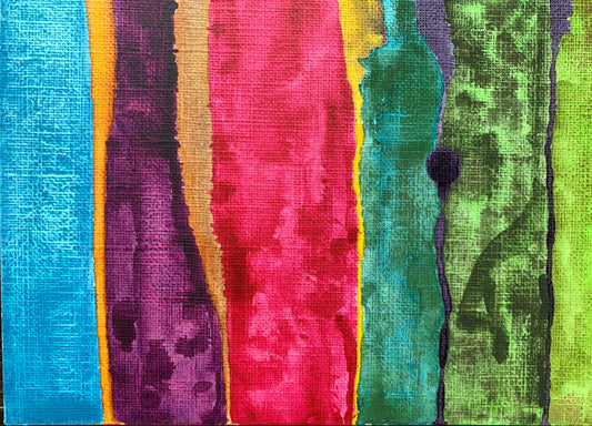 10"*8" Fine Art Print mounted on board in clear bag - vibrant watercolor abstract landscapes