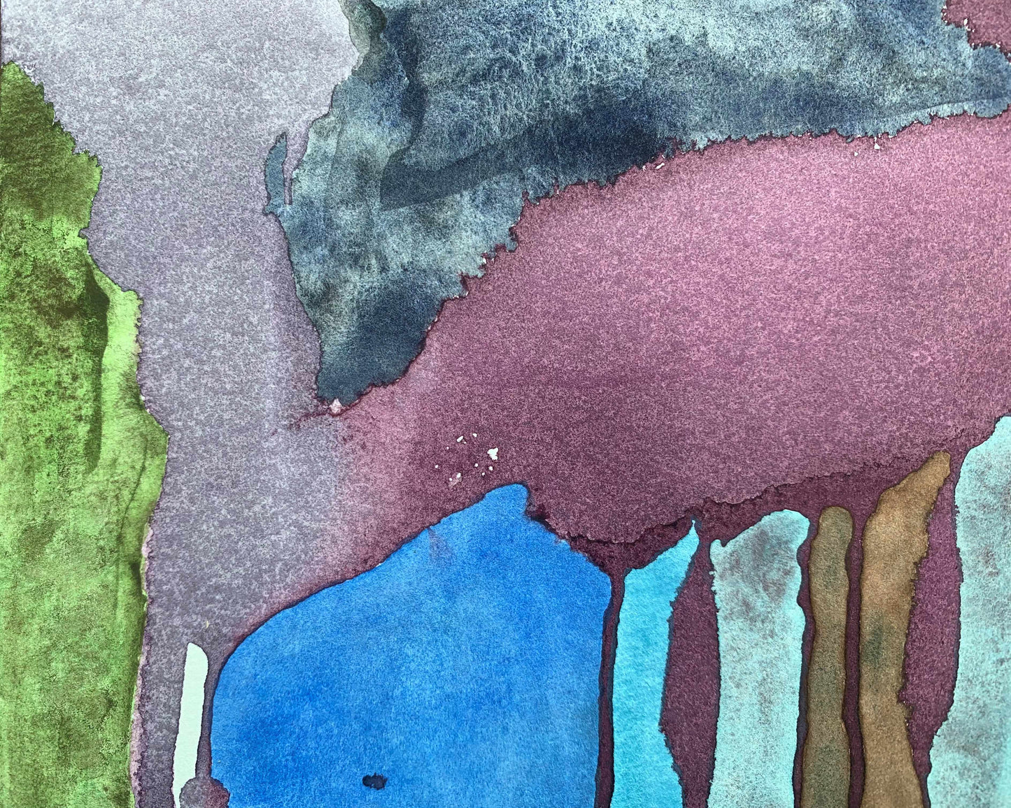 10"*8" Fine Art Print mounted on board in clear bag - vibrant watercolor abstract landscapes