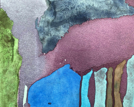 10"*8" Fine Art Print mounted on board in clear bag - vibrant watercolor abstract landscapes