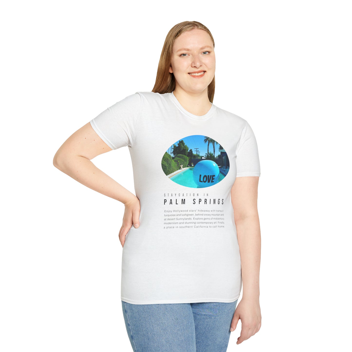 Palm Springs Staycation Lifestyle Unisex Soft T-Shirt by ViralDestinations