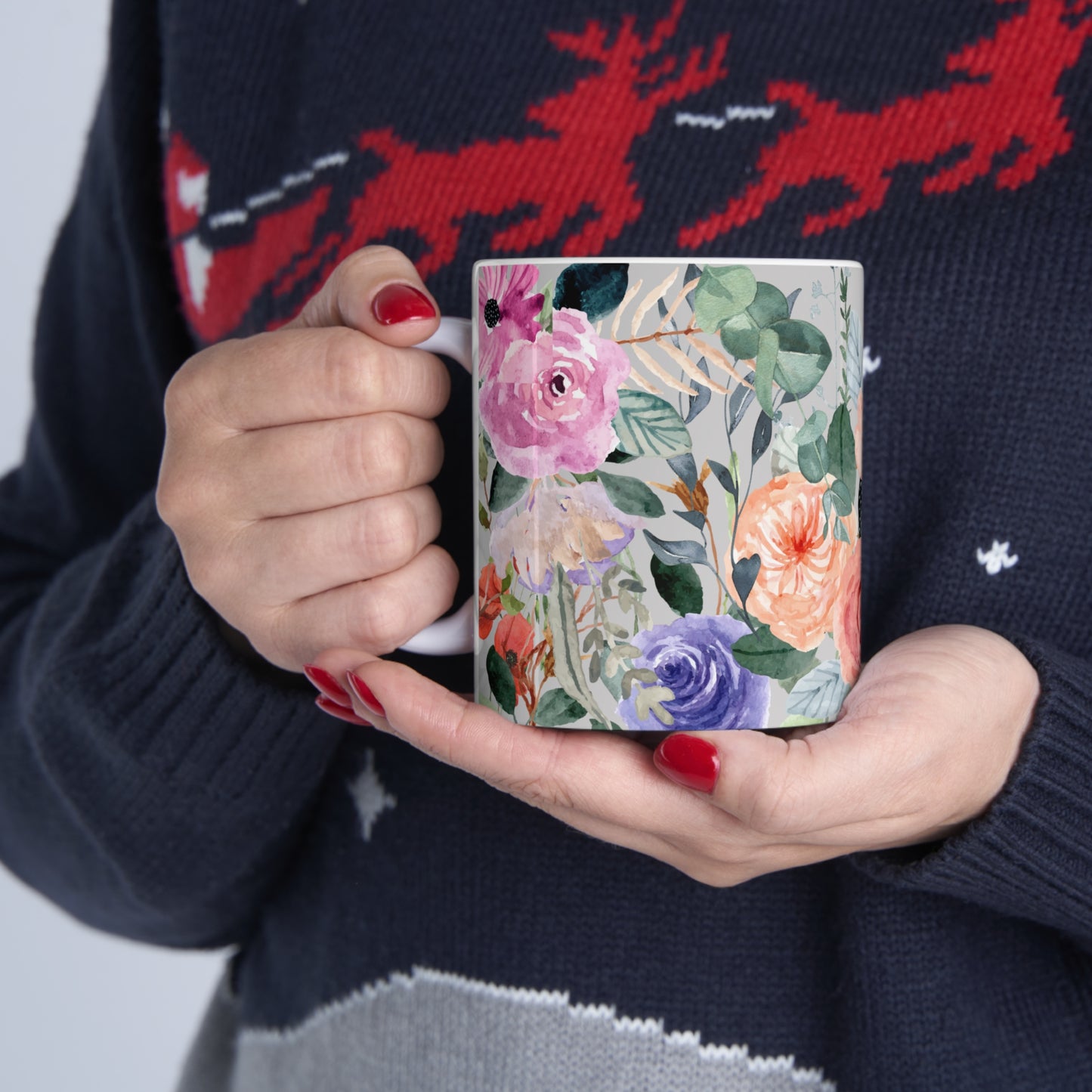 Poetic Floral Wash Bounty Ceramic Mug by ViralDestinations™