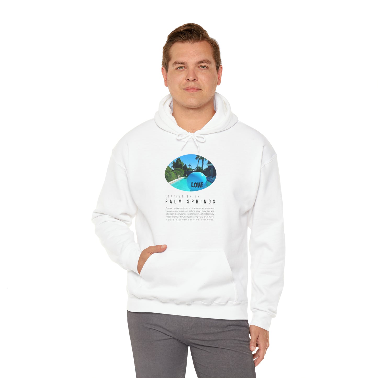 Staycation in Palm Springs Premium Unisex Lifestyle Hoodie by ViralDestinations