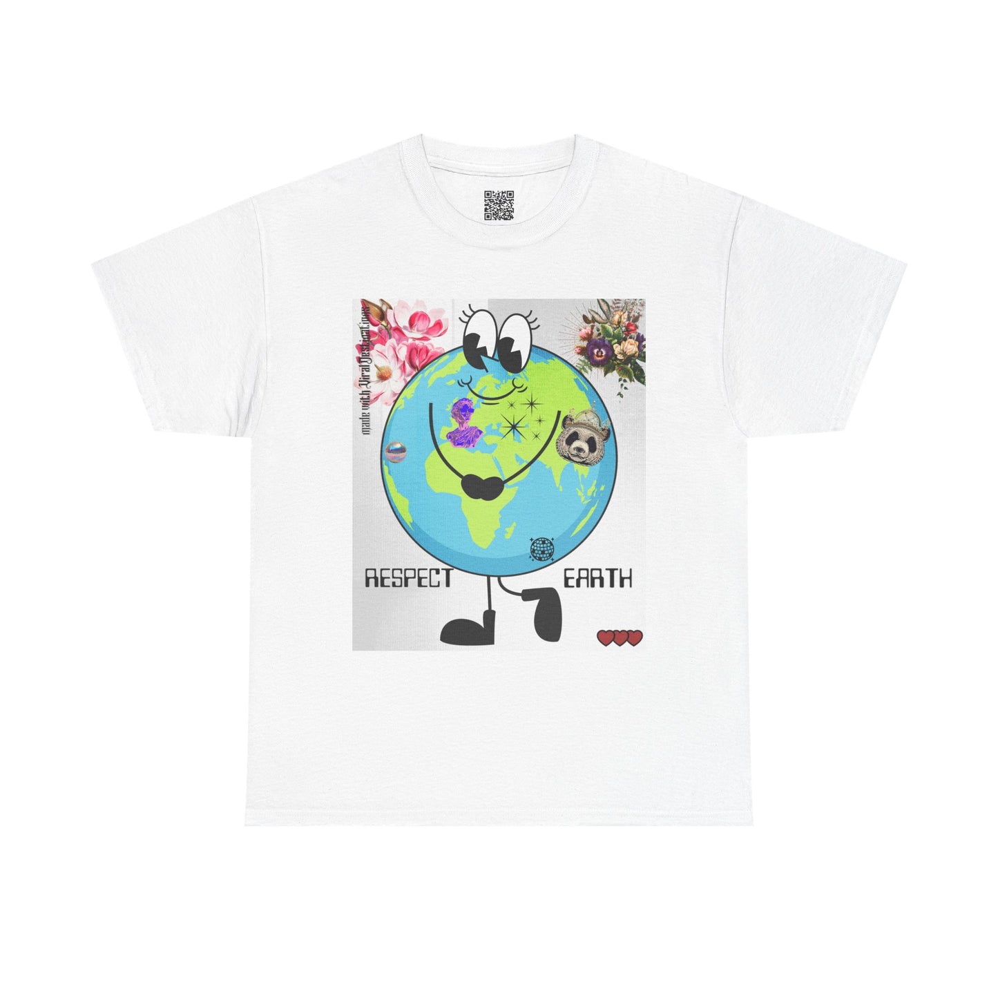 ViralDestinations Respect Earth Unisex Heavy Cotton Tee - Stylish & Comfortable (silver)