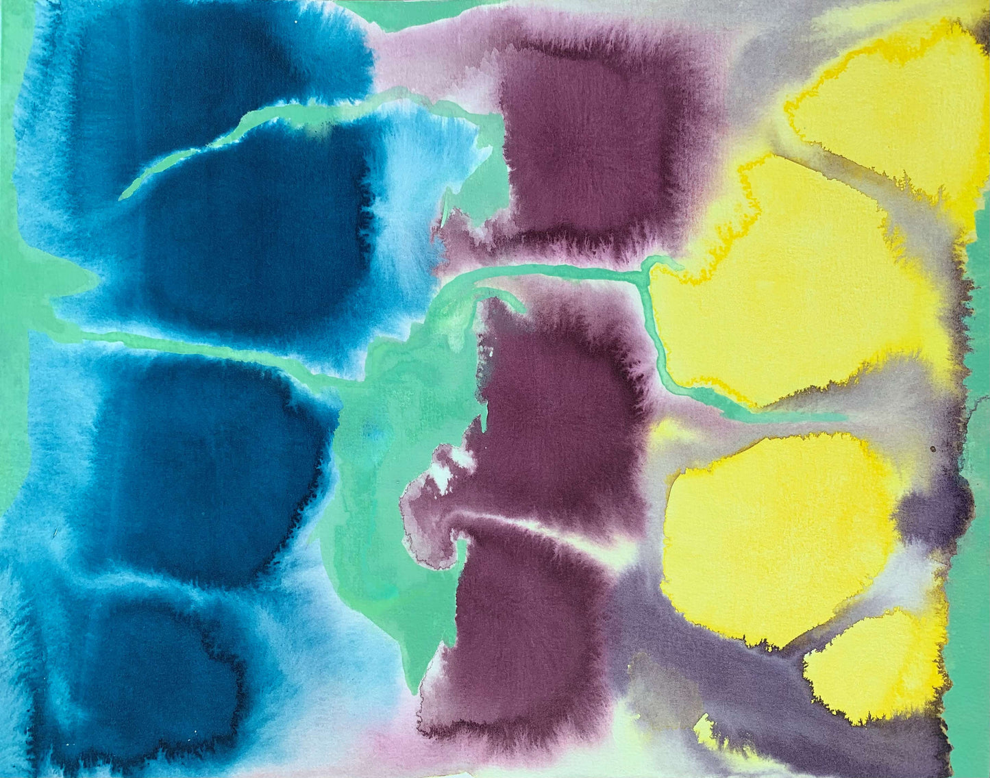 10"*8" Fine Art Print mounted on board in clear bag - vibrant watercolor abstract landscapes