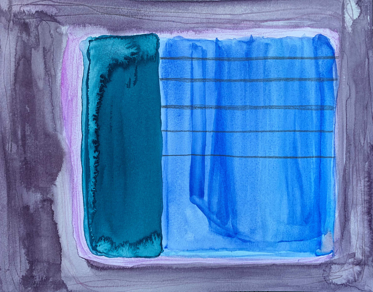 10"*8" Fine Art Print mounted on board in clear bag - vibrant watercolor abstract landscapes