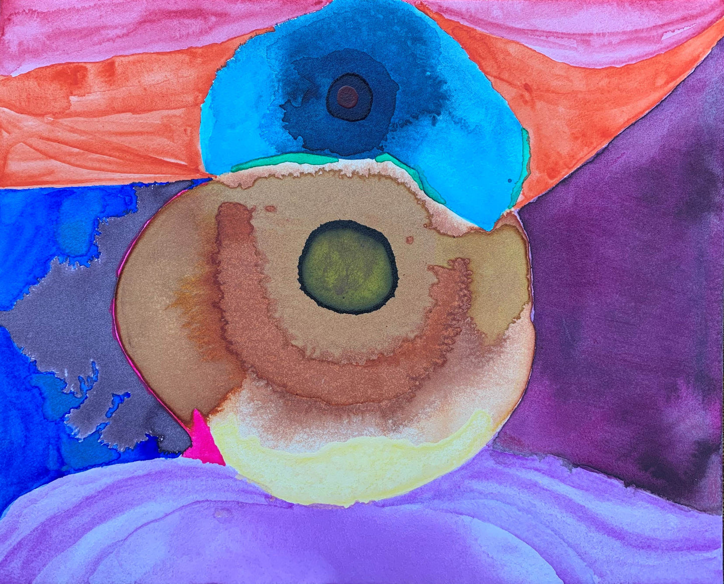 10"*8" Fine Art Print mounted on board in clear bag - vibrant watercolor abstract landscapes