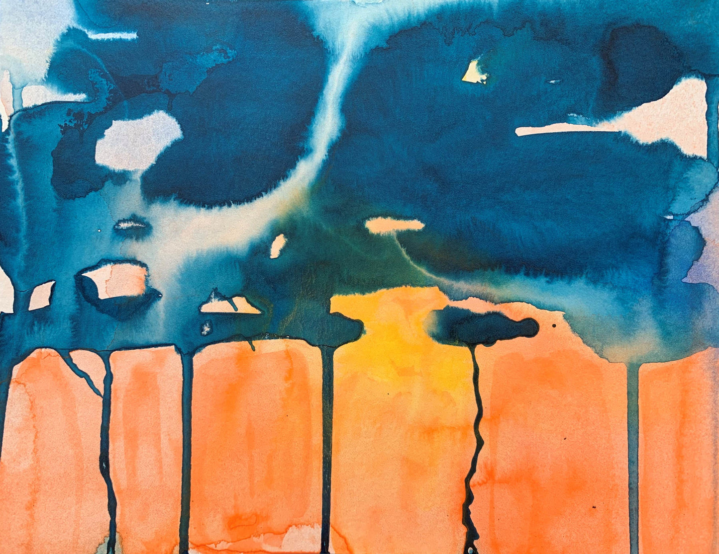 10"*8" Fine Art Print mounted on board in clear bag - vibrant watercolor abstract landscapes