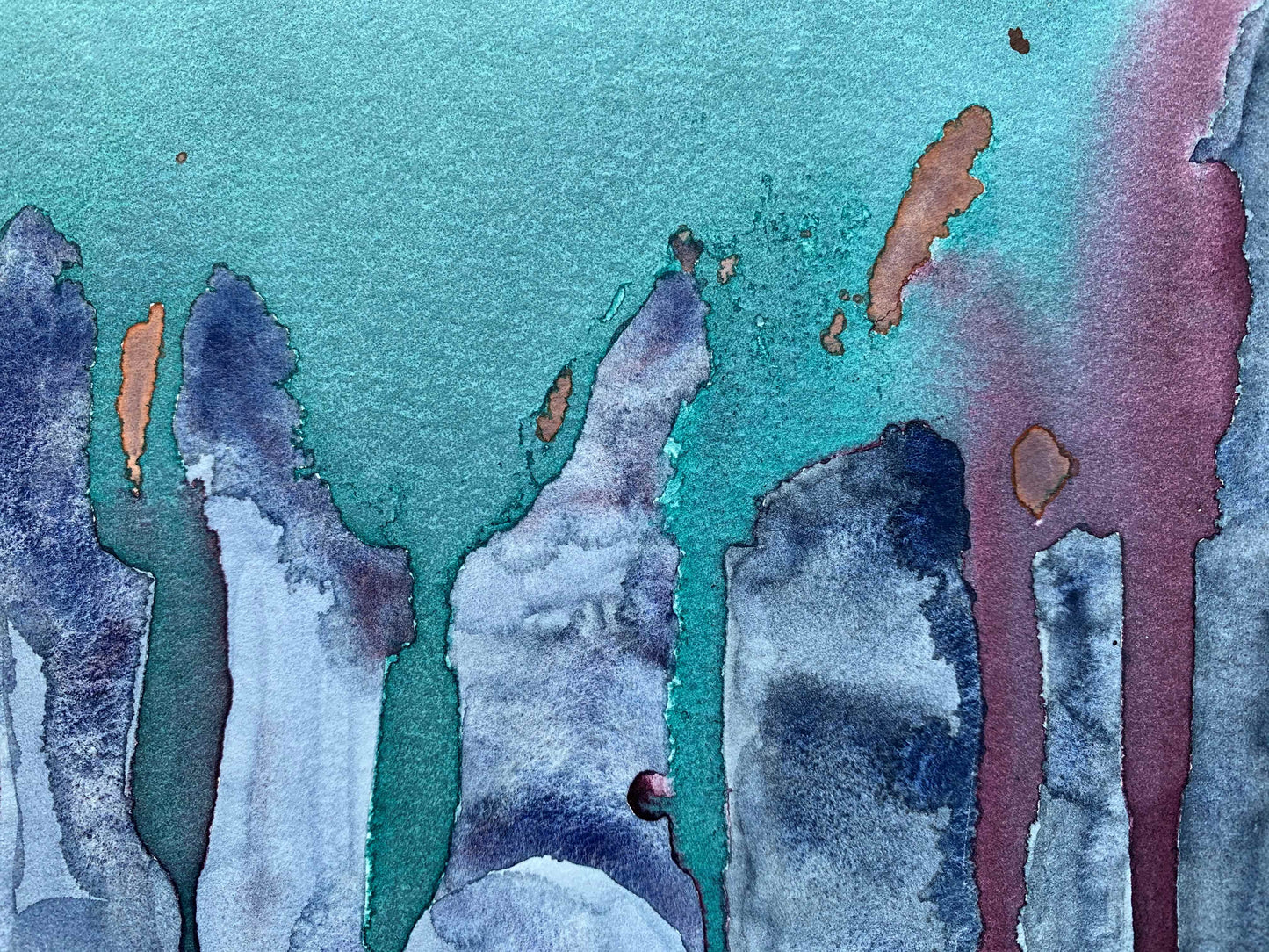 10"*8" Fine Art Print mounted on board in clear bag - vibrant watercolor abstract landscapes