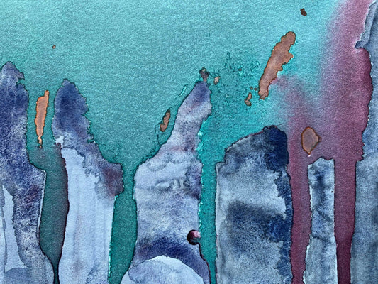 10"*8" Fine Art Print mounted on board in clear bag - vibrant watercolor abstract landscapes