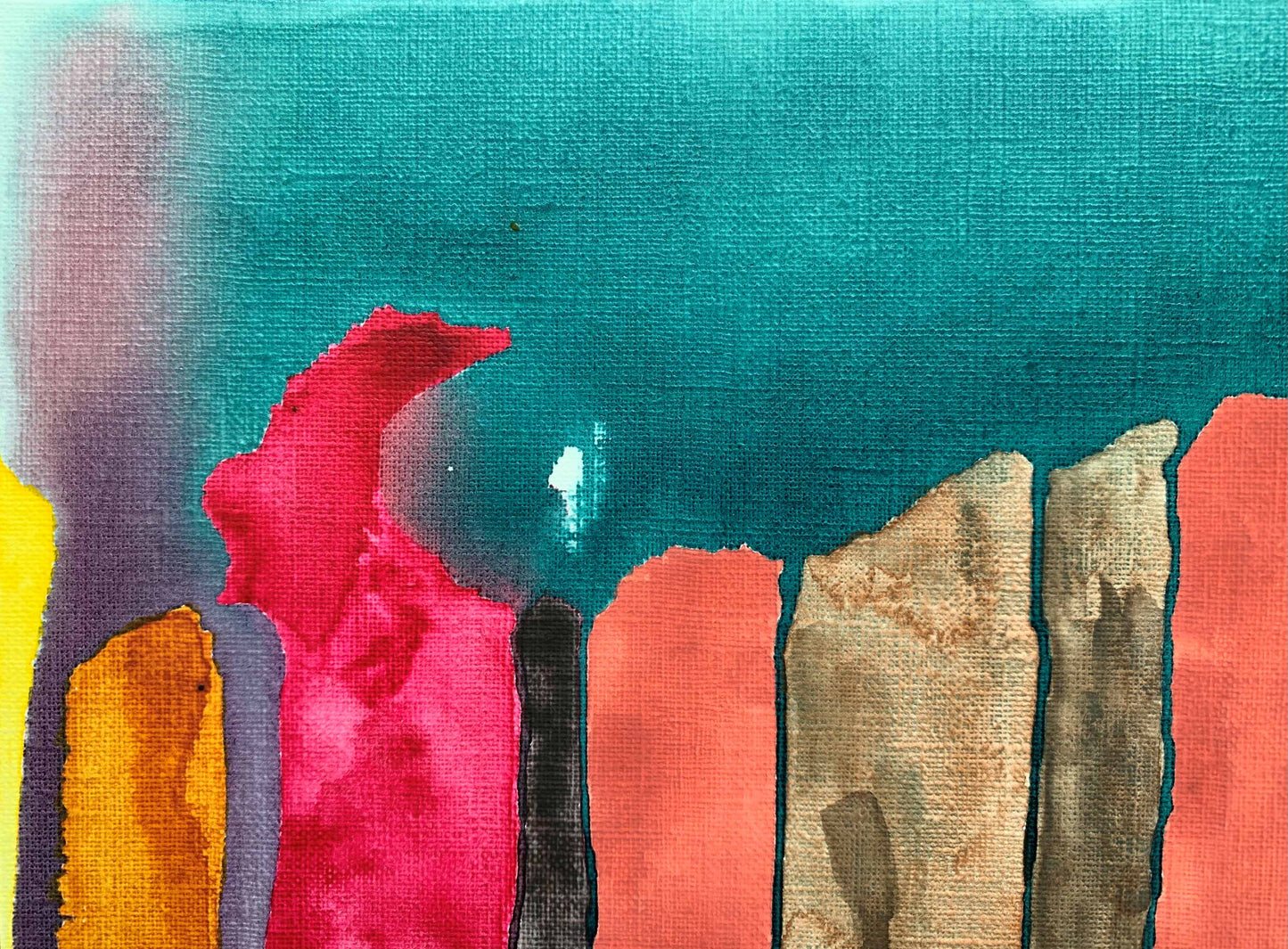 10"*8" Fine Art Print mounted on board in clear bag - vibrant watercolor abstract landscapes