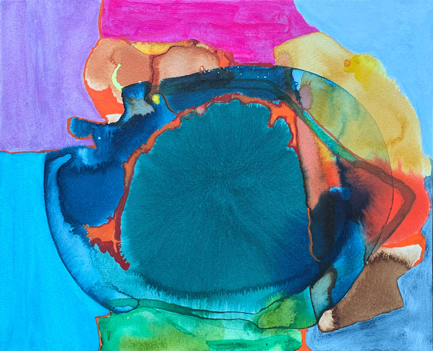 10"*8" Fine Art Print mounted on board in clear bag - vibrant watercolor abstract landscapes