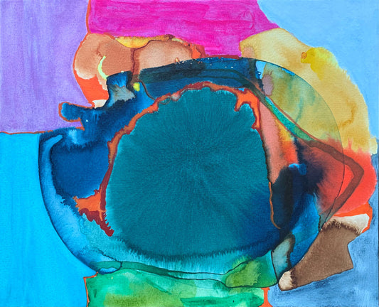 10"*8" Fine Art Print mounted on board in clear bag - vibrant watercolor abstract landscapes