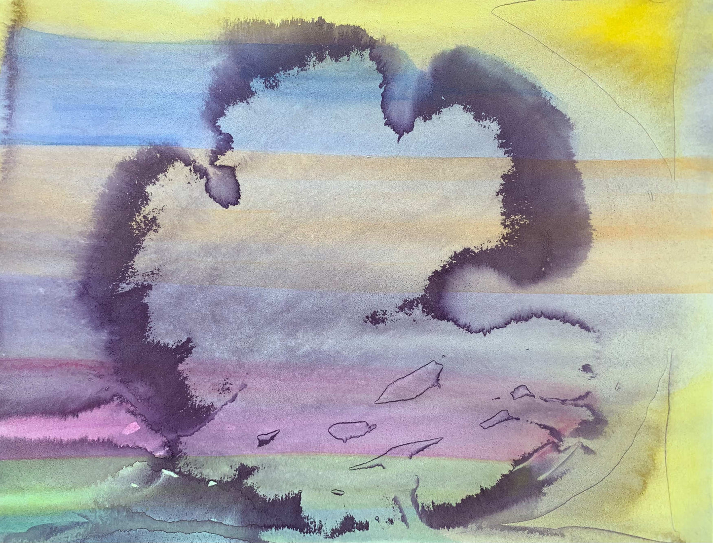 10"*8" Fine Art Print mounted on board in clear bag - vibrant watercolor abstract landscapes