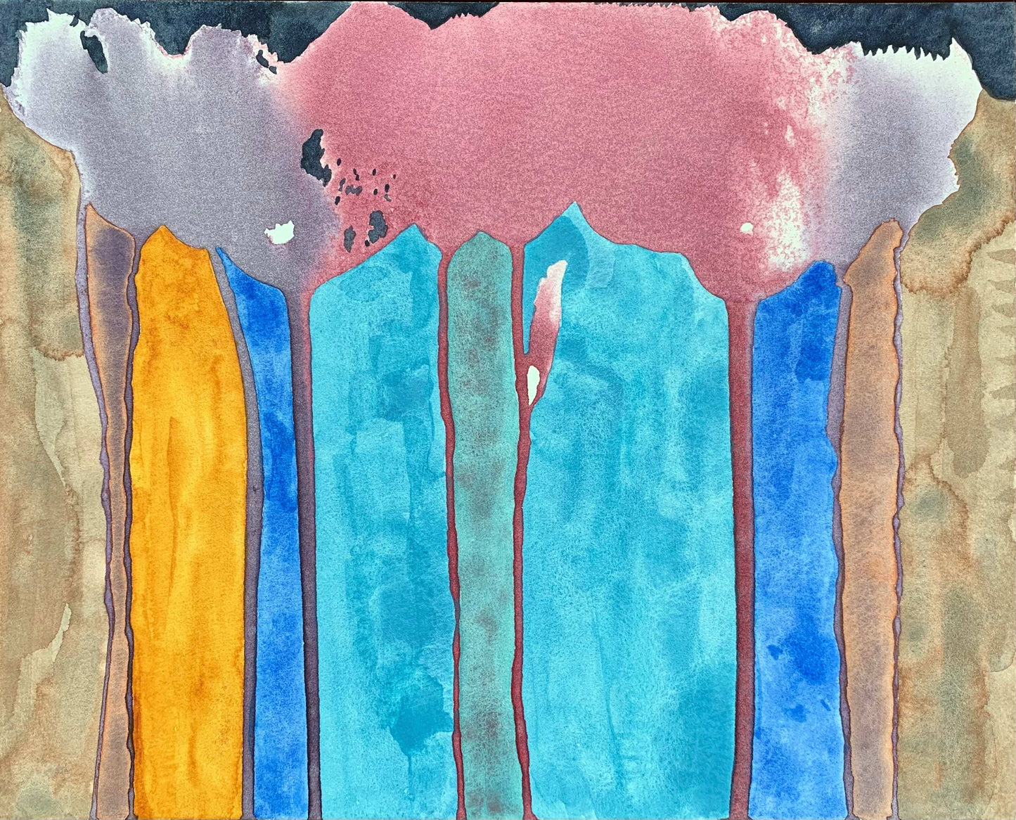 10"*8" Fine Art Print mounted on board in clear bag - vibrant watercolor abstract landscapes