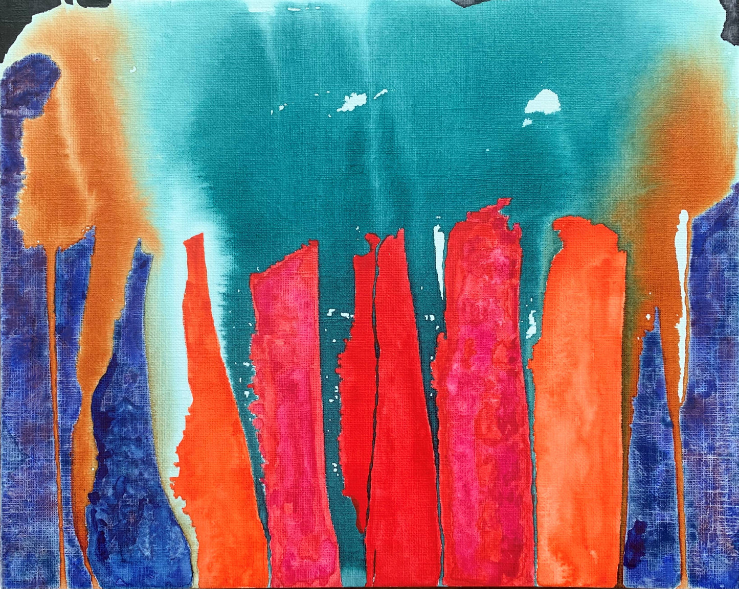 10"*8" Fine Art Print mounted on board in clear bag - vibrant watercolor abstract landscapes