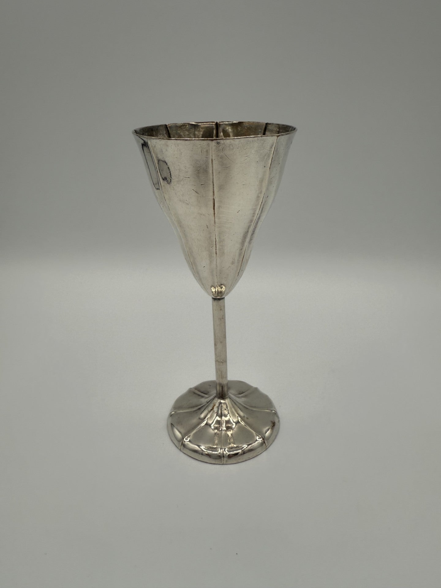 Set of Six English Antique Fine Silver Goblets / English Silver Drinkware