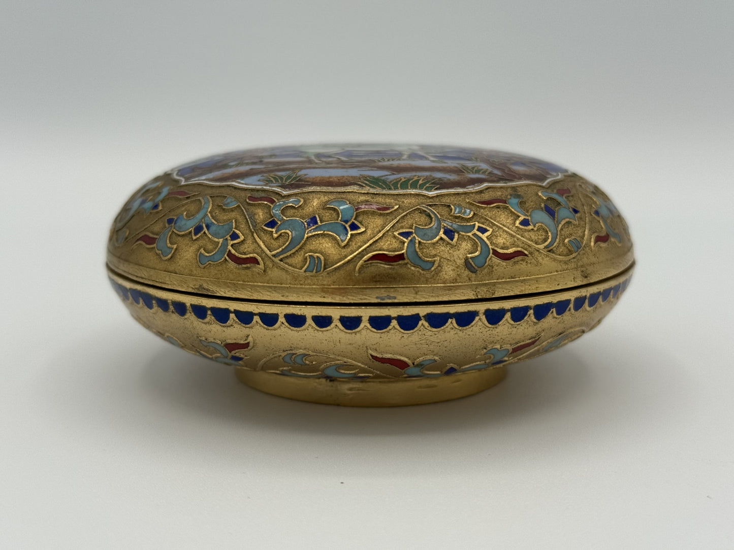 Antique Chinese Cloisonne Enamel Jewelry Box in perfect condition - unique