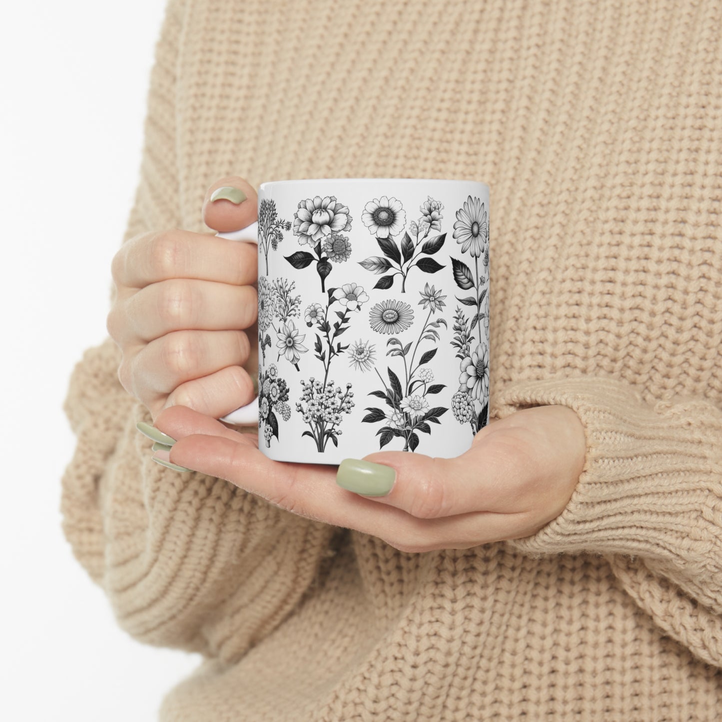 Floral Forest Vintage Drawing Ceramic Mug by ViralDestinations