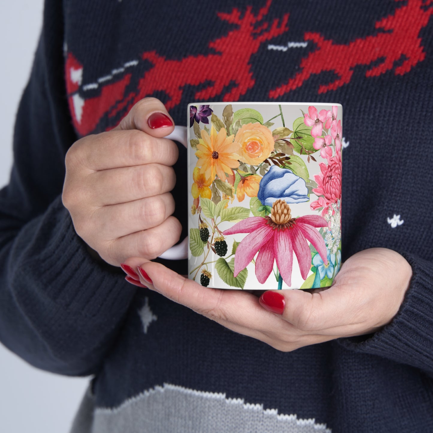 Floral Botanical Arrangement Design Ceramic Mug by ViralDestinations™