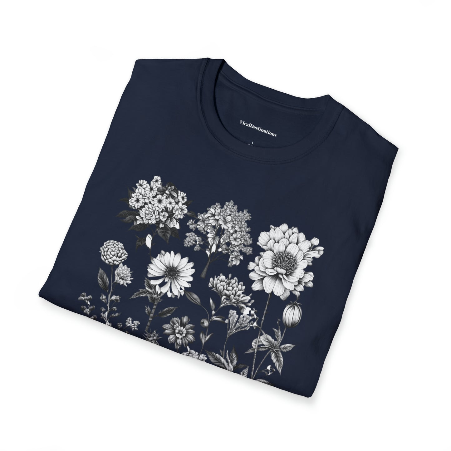 Vintage Drawing Floral Combo Lifestyle Trending Unisex Soft T-Shirt by ViralDestinations