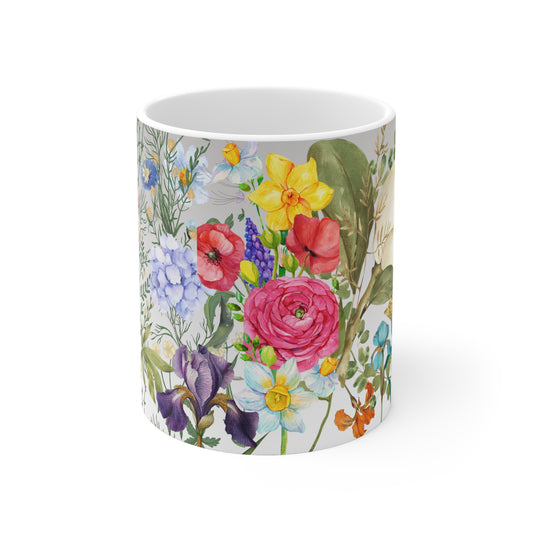 Botanical Floral Golden Star Ceramic Mug by ViralDestinations™