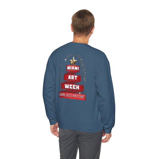 Miami Art Week Top Quality Cotton Unisex Heavy Blend™ Crewneck Holiday Sweatshirt _ Art Exhibitions Magazine