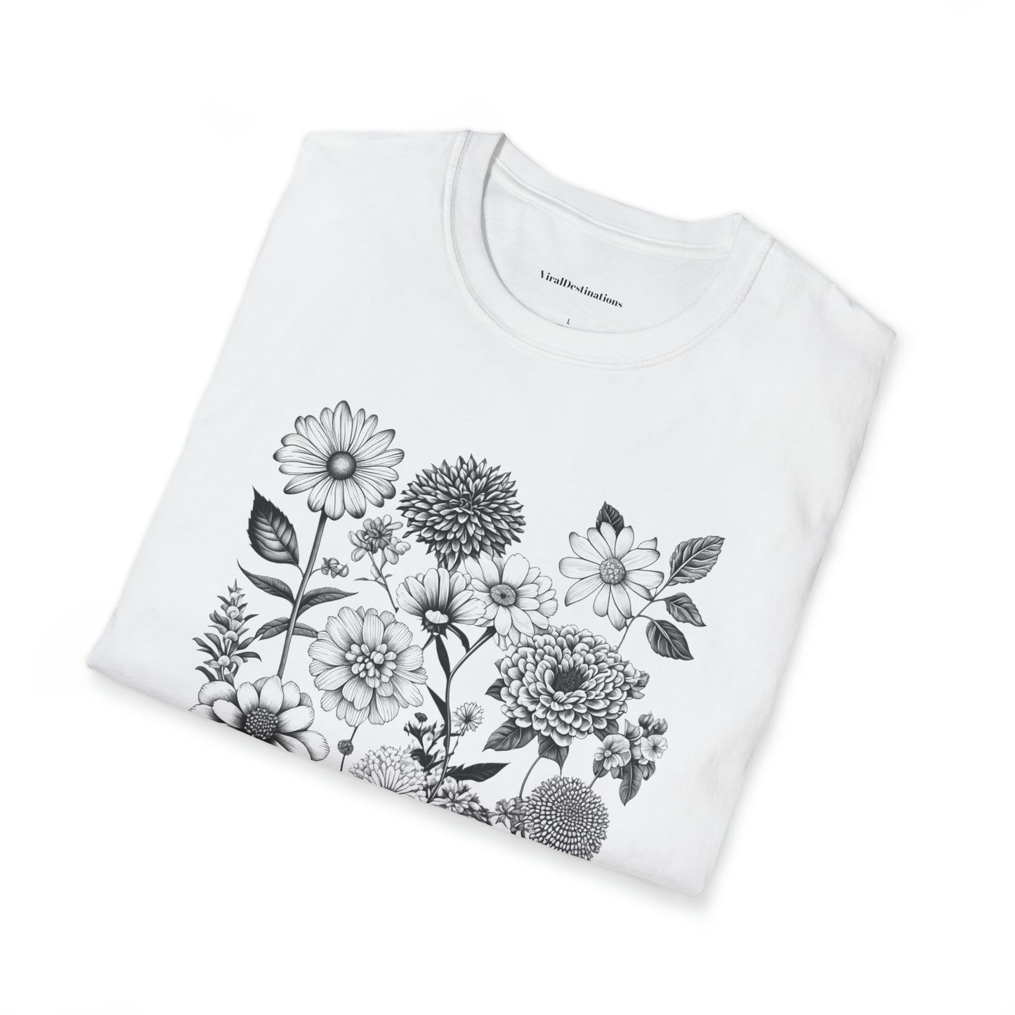 Vintage Drawing Floral Combo Lifestyle Trending Unisex Soft T-Shirt by ViralDestinations