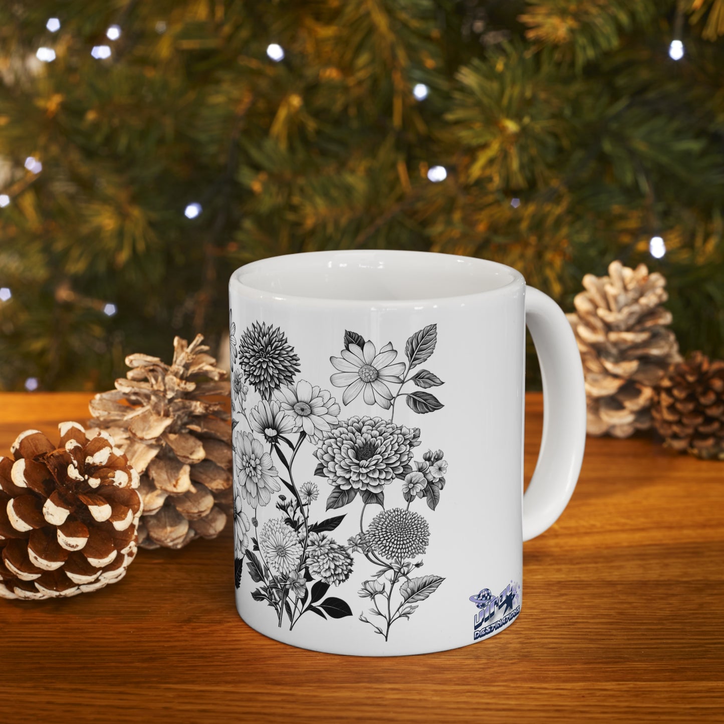 Floral Forest Vintage Drawing Ceramic Mug by ViralDestinations