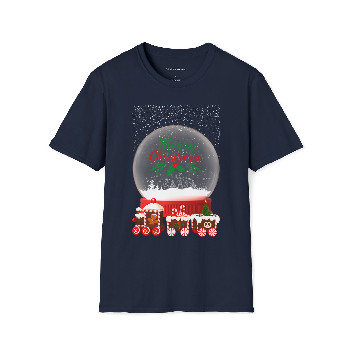 Merry Christmas Crystal Ball Lifestyle Trending Unisex Soft T-Shirt by ViralDestinations