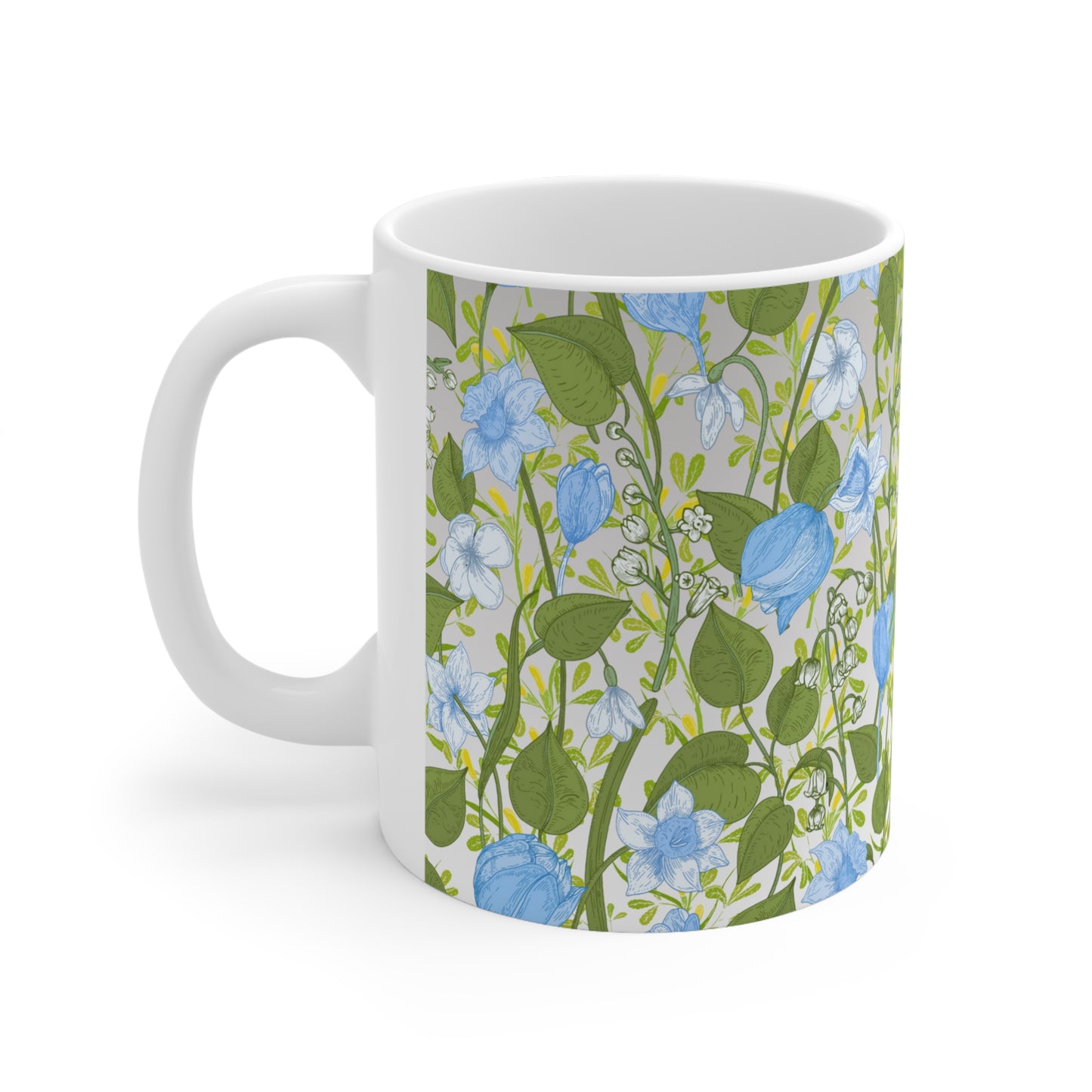 Tri-Color Theme Floral Ceramic Mug by ViralDestinations™