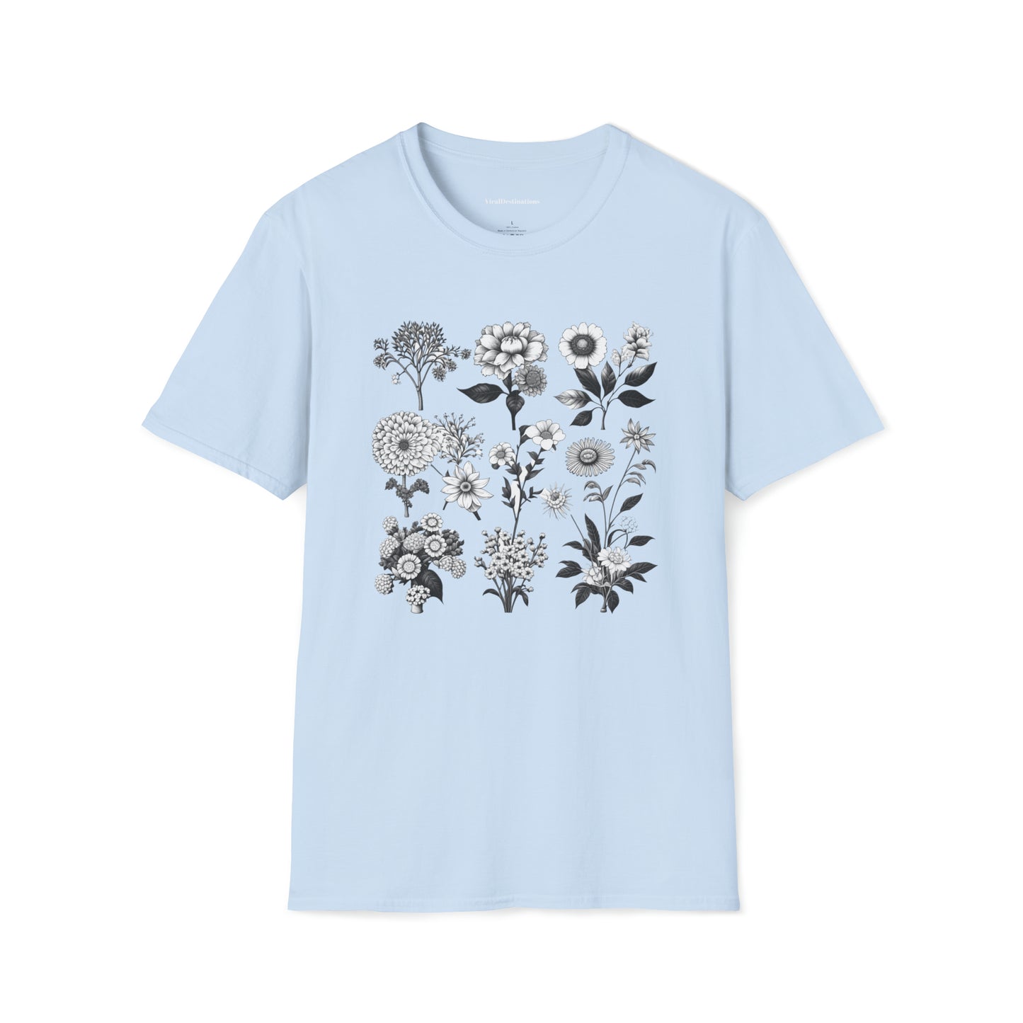 Vintage Drawing Floral Combo Lifestyle Trending Unisex Soft T-Shirt by ViralDestinations