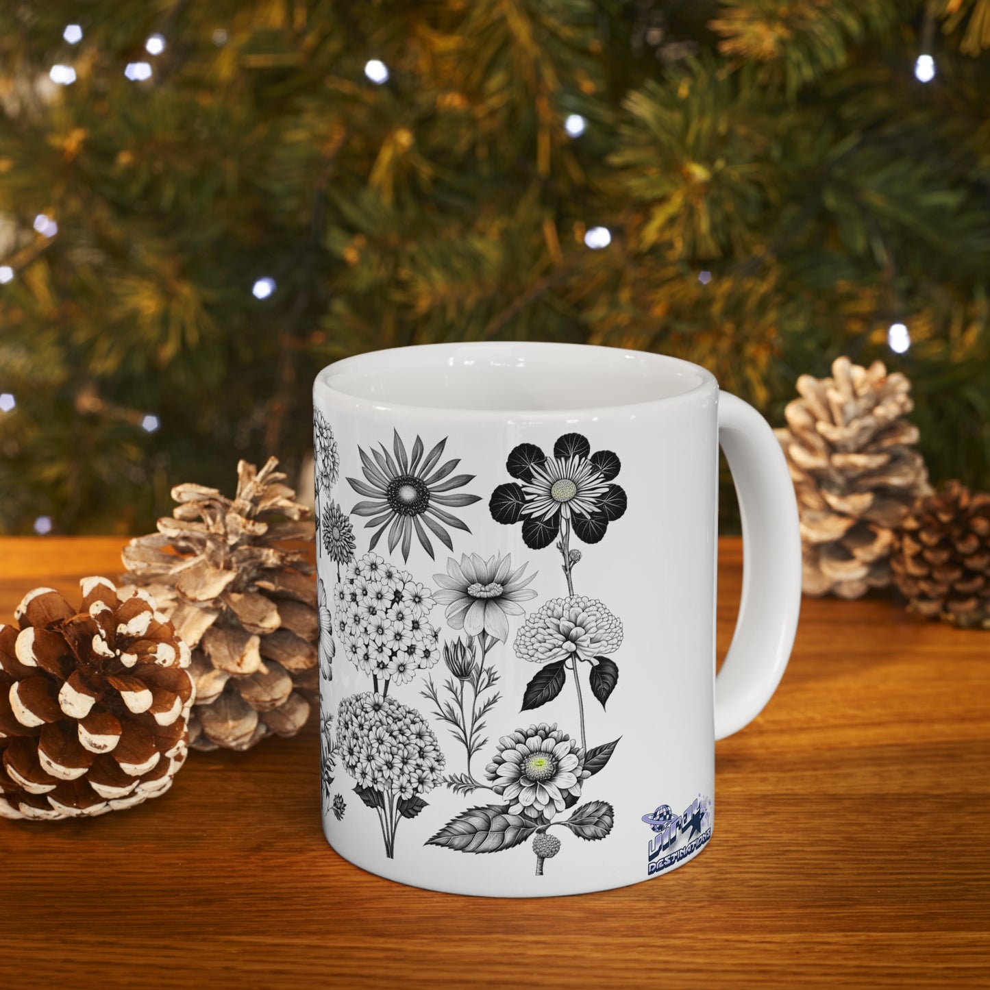 Floral Forest Vintage Drawing Ceramic Mug by ViralDestinations