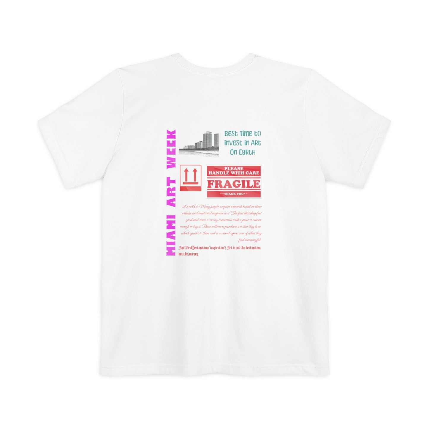 Miami Art Week logo Pocket back print T-shirt by ViralDestinations