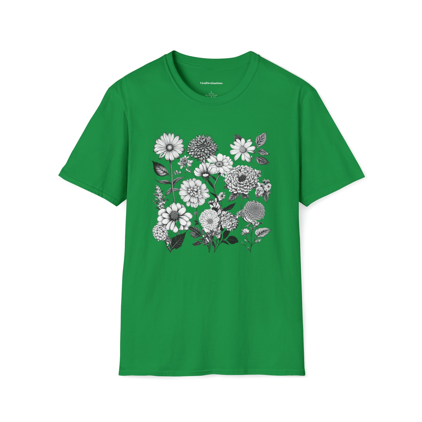 Vintage Drawing Floral Combo Lifestyle Trending Unisex Soft T-Shirt by ViralDestinations