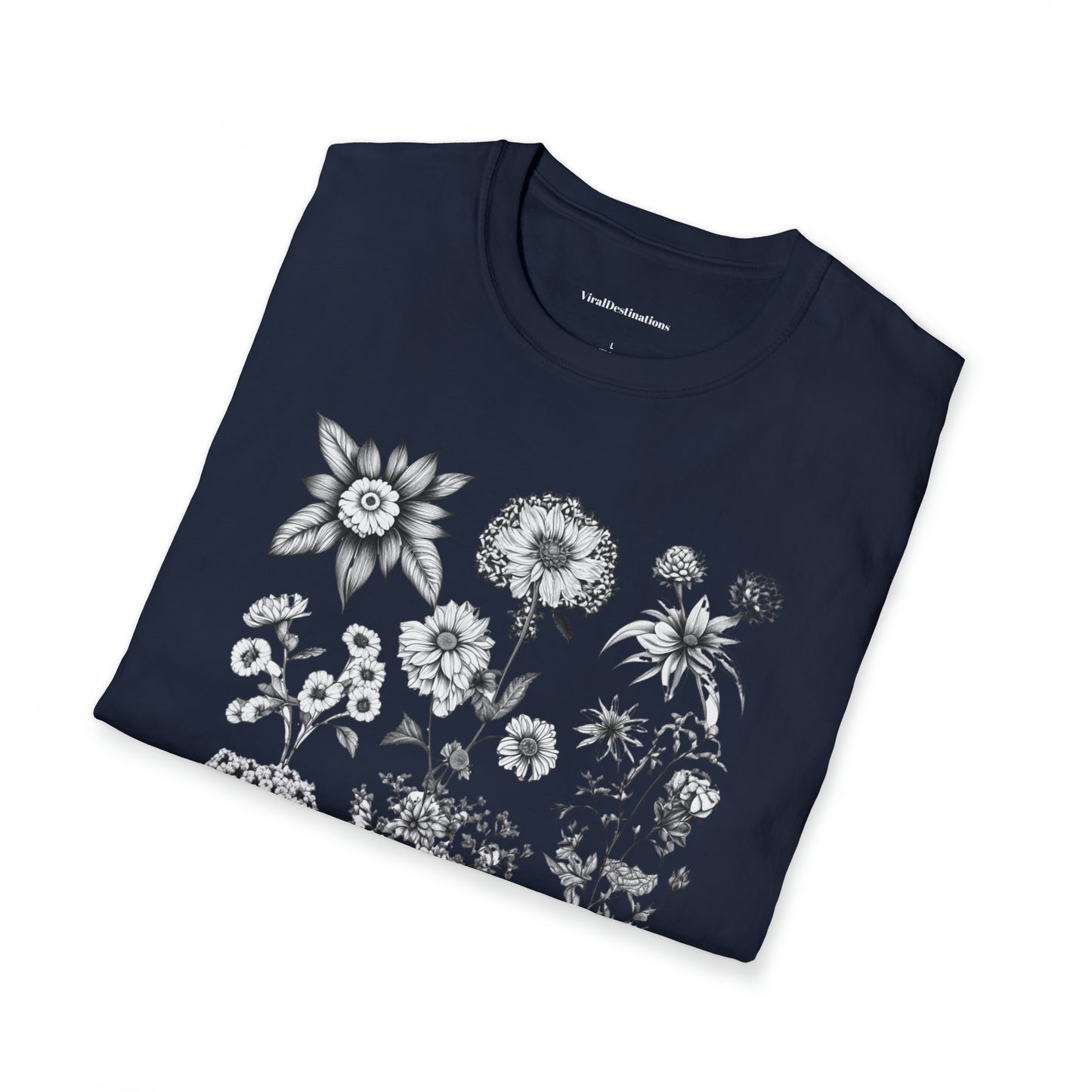 Vintage Drawing Floral Combo Lifestyle Trending Unisex Soft T-Shirt by ViralDestinations