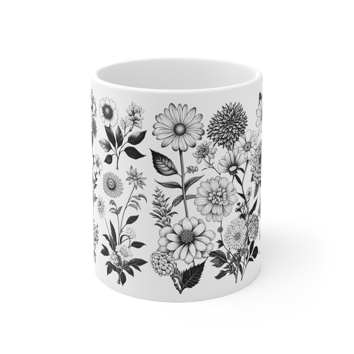 Floral Forest Vintage Drawing Ceramic Mug by ViralDestinations