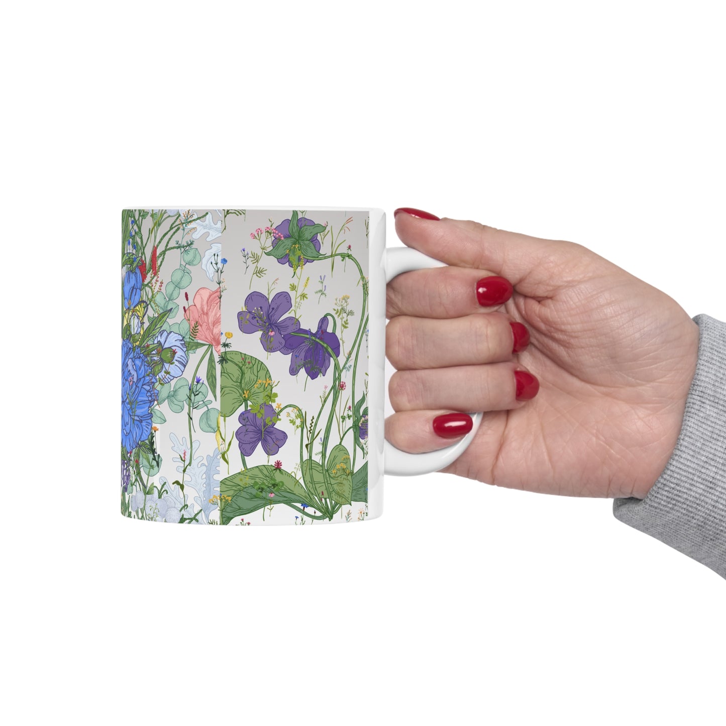 Botanical Floral Silhouette Ceramic Mug by ViralDestinations™