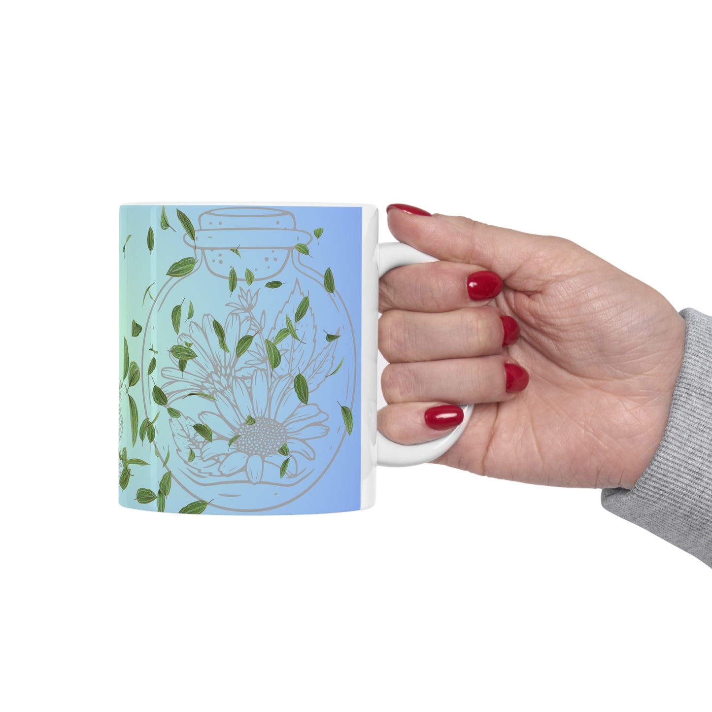 Trio Fun Vases & Flying Leaves Ceramic Mug by ViralDestinations™