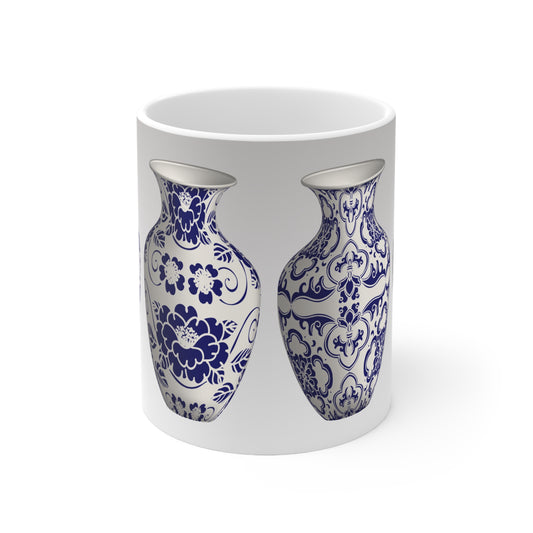 Delft Blue Classic Gradient Four Vase Series Premium Quality Ceramic Mug