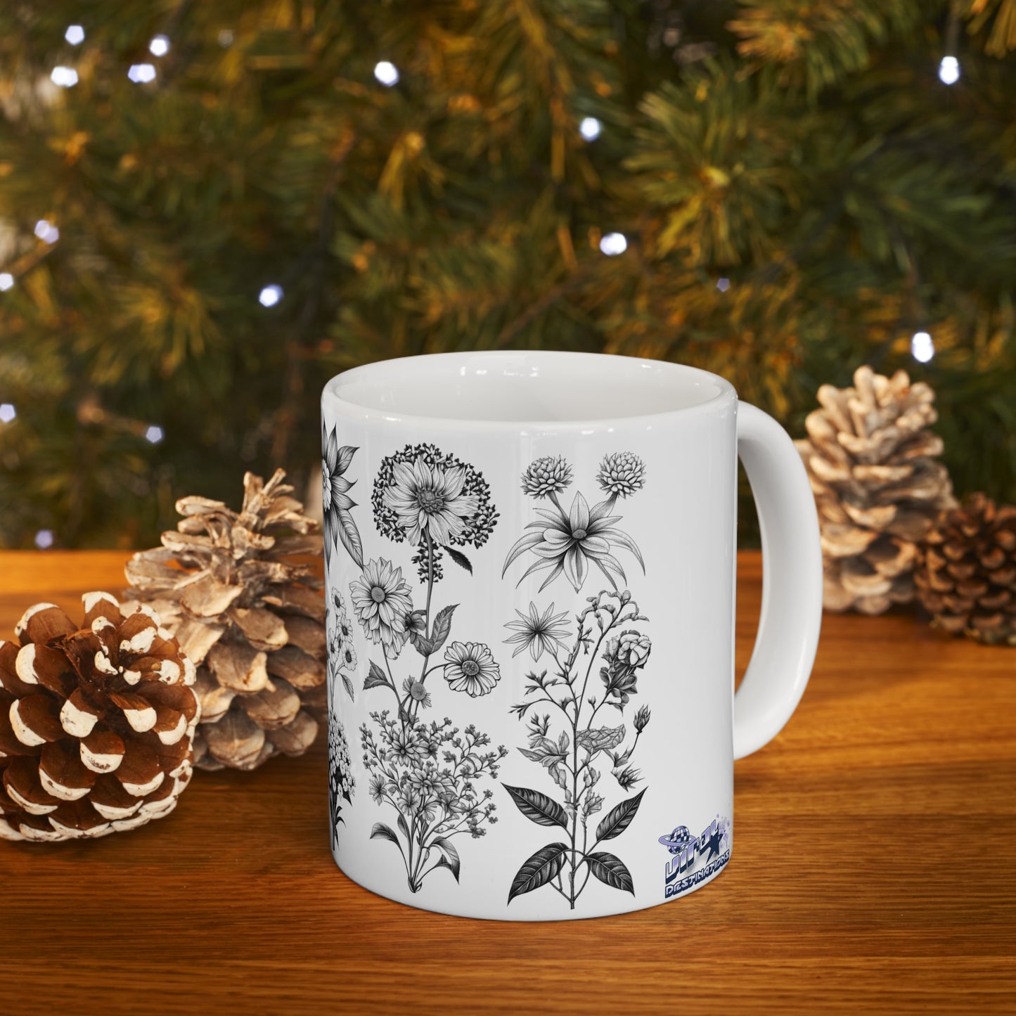 Floral Forest Vintage Drawing Ceramic Mug by ViralDestinations