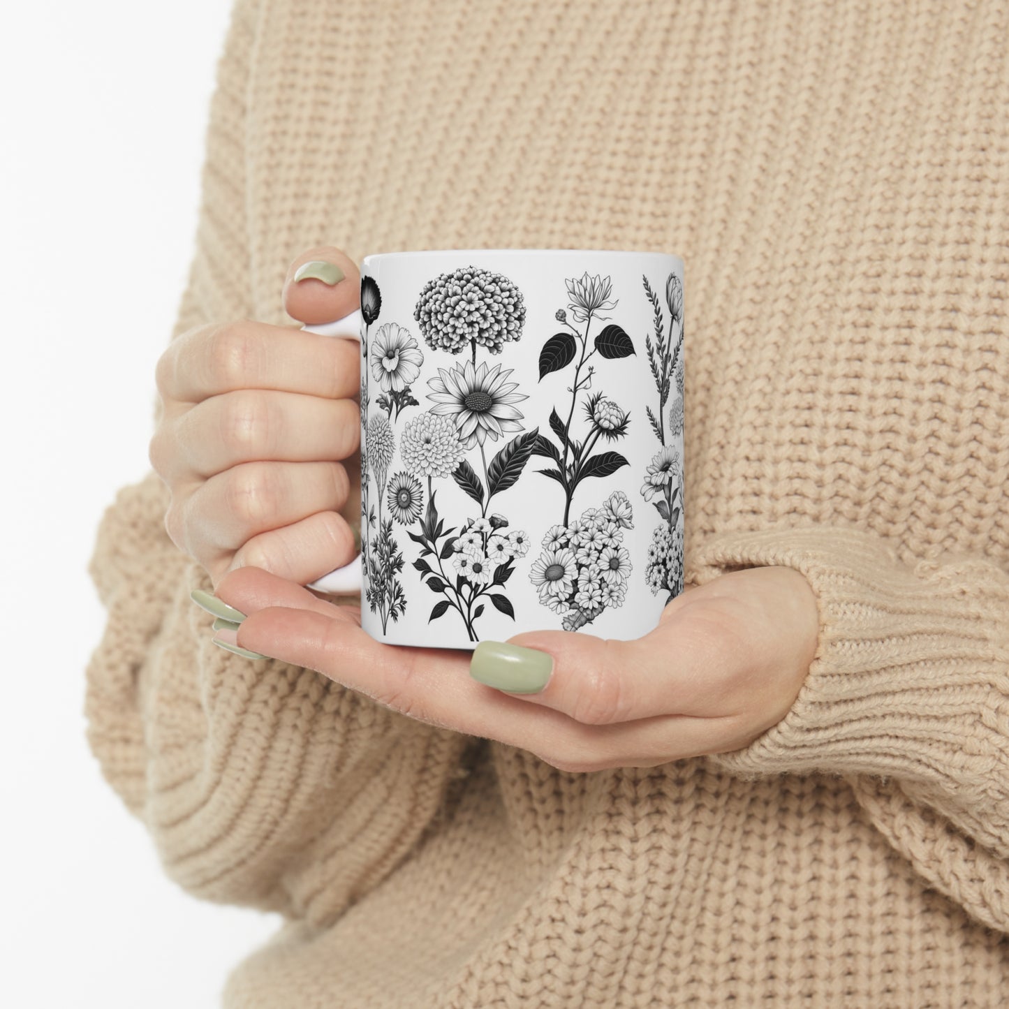 Floral Forest Vintage Drawing Ceramic Mug by ViralDestinations