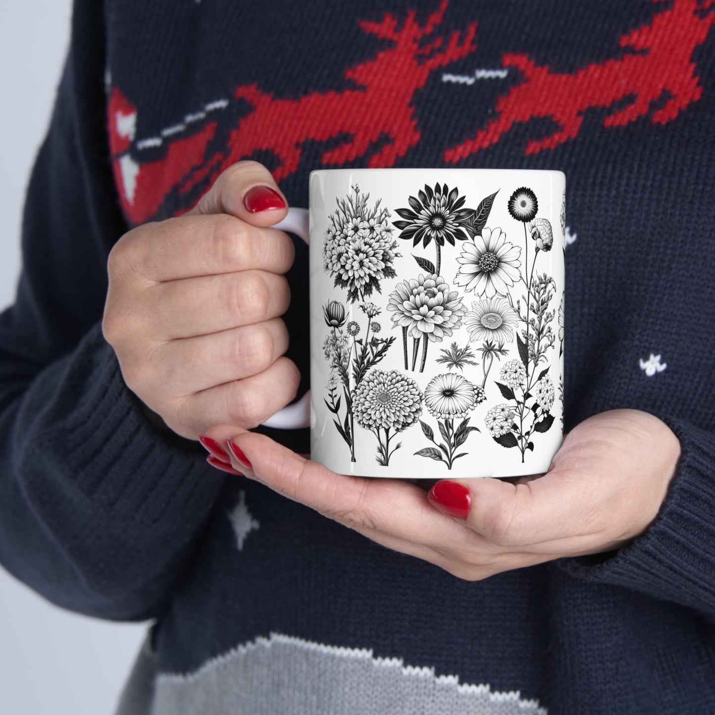 Floral Forest Vintage Drawing Ceramic Mug by ViralDestinations