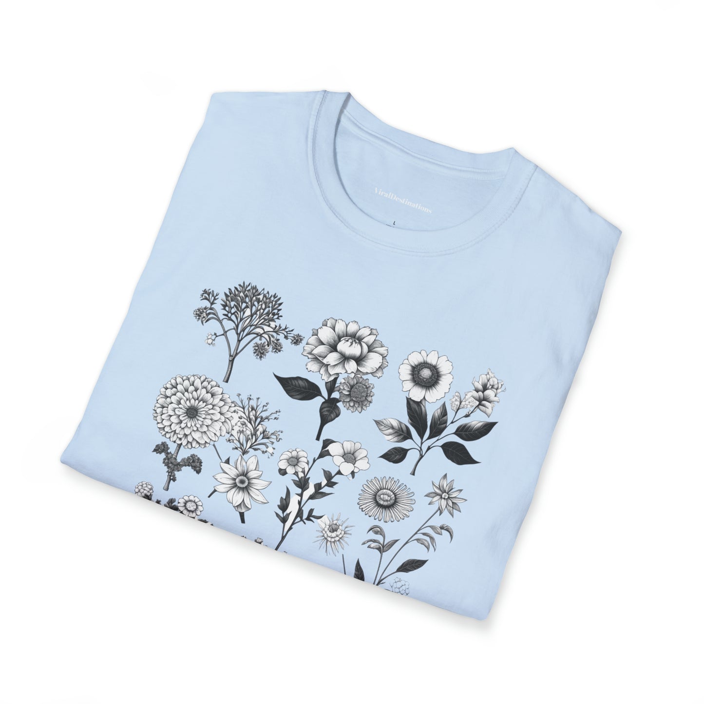 Vintage Drawing Floral Combo Lifestyle Trending Unisex Soft T-Shirt by ViralDestinations