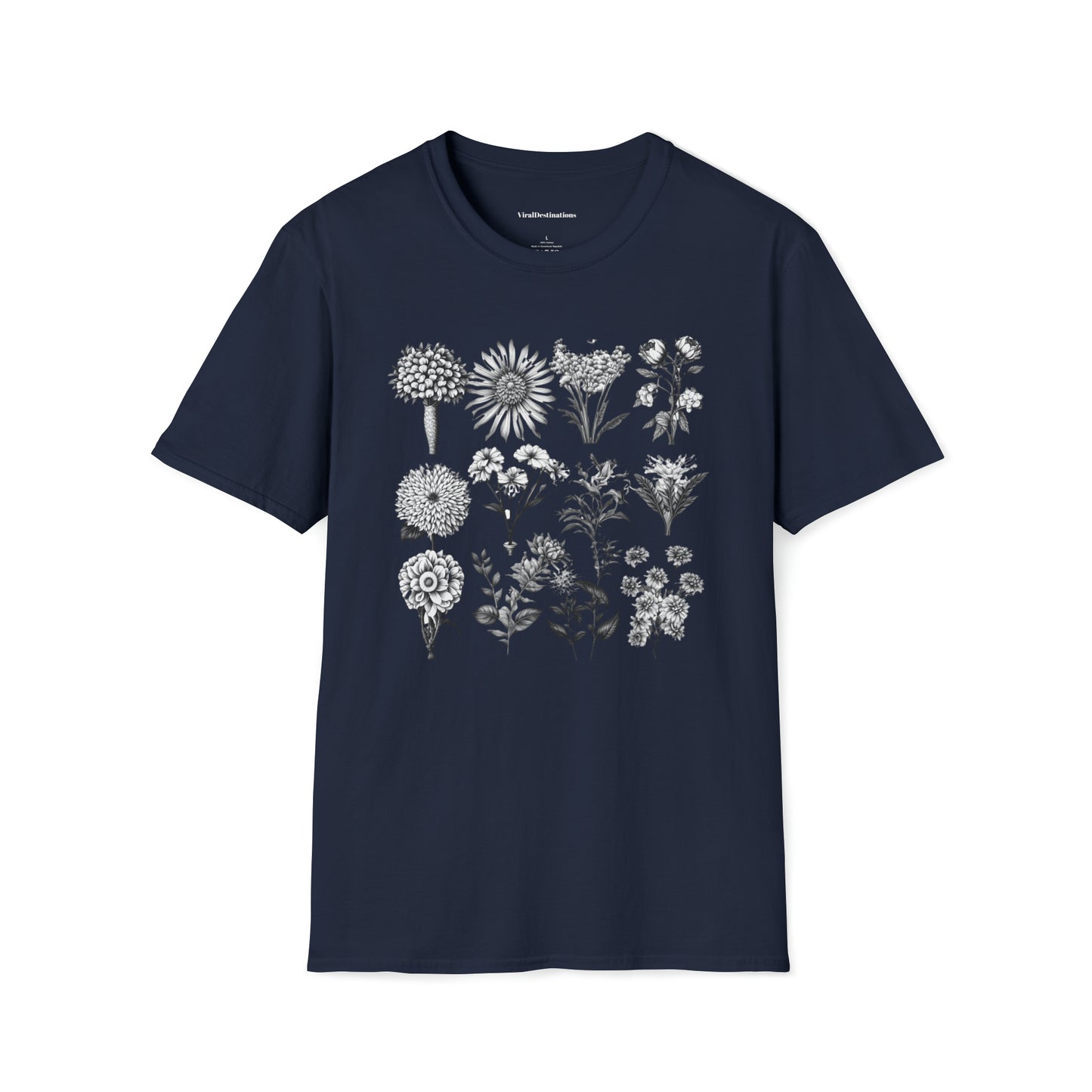 Vintage Drawing Floral Combo Lifestyle Trending Unisex Soft T-Shirt by ViralDestinations