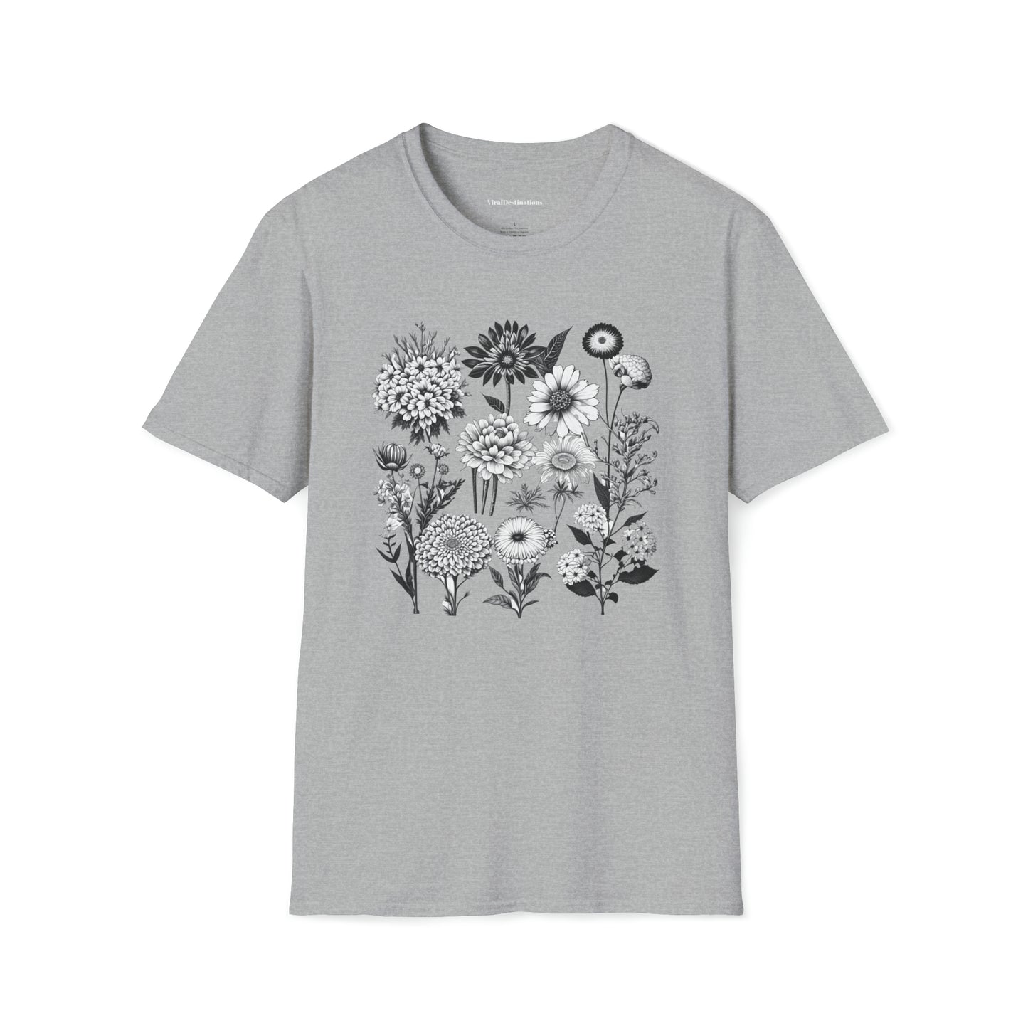 Vintage Drawing Floral Combo Lifestyle Trending Unisex Soft T-Shirt by ViralDestinations