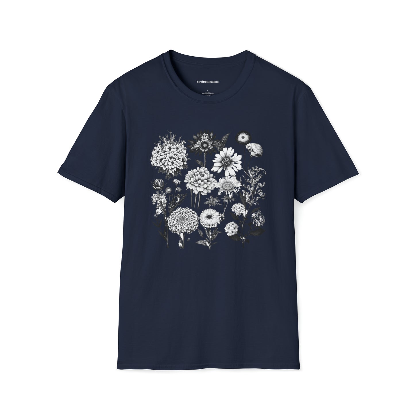 Vintage Drawing Floral Combo Lifestyle Trending Unisex Soft T-Shirt by ViralDestinations